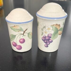 Vintage Savoir Vivre ‘Luscious’ JJ017 Ceramic Salt & Pepper Shaker Set